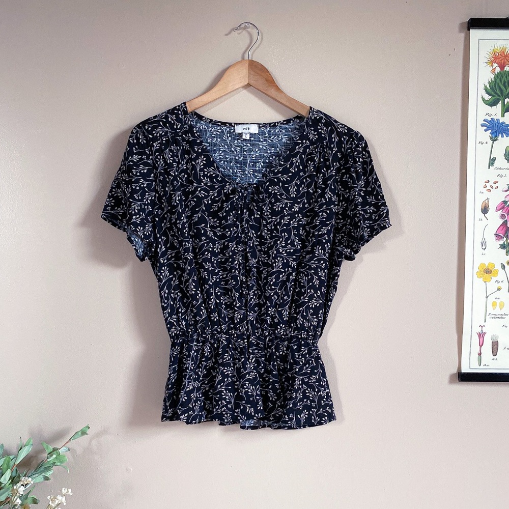 Vine Floral Peplum Blouse